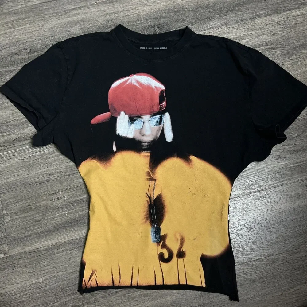Billie Eilish Hit Me Hard and Soft Tour T Shirt Black Altered Size XL